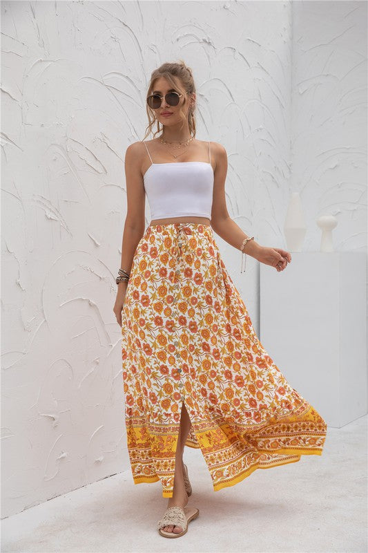 Womens Print Maxi Skirt See size chart under “more details” The Fashion Celestial