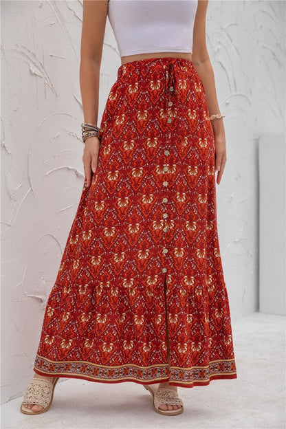 Womens Print Maxi Skirt See size chart under “more details” The Fashion Celestial