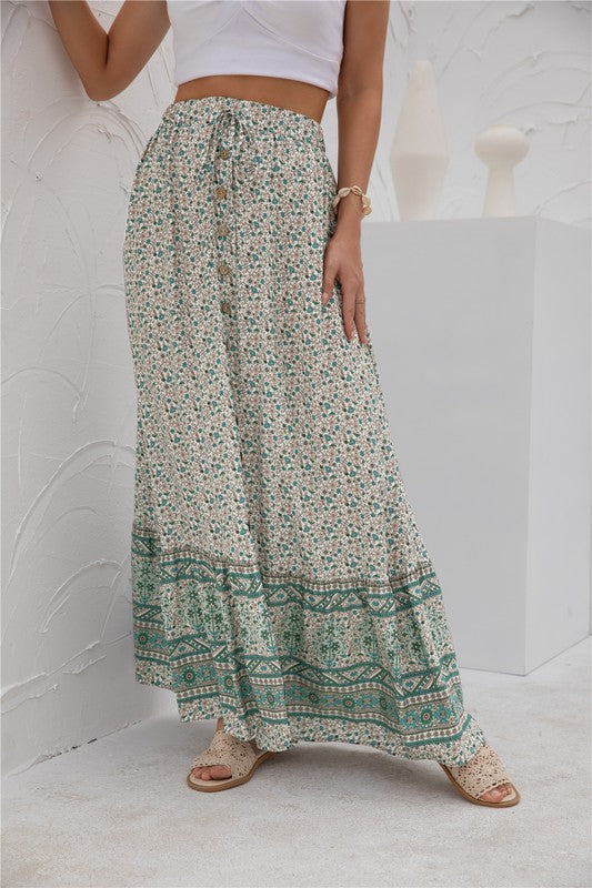 Womens Print Maxi Skirt See size chart under “more details” The Fashion Celestial