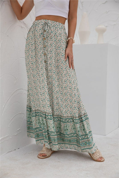 Womens Print Maxi Skirt See size chart under “more details” The Fashion Celestial
