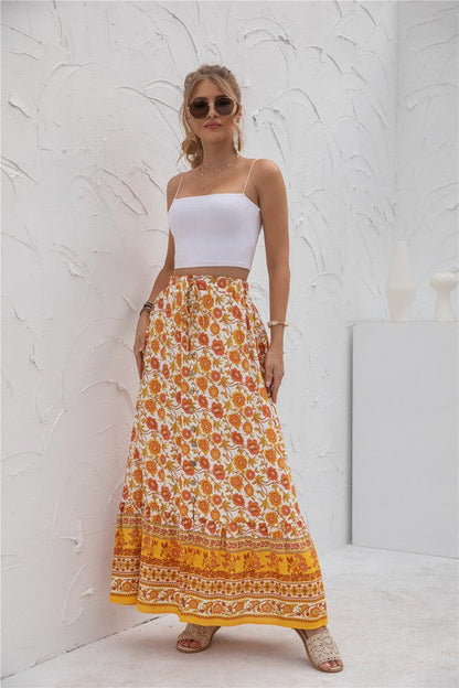 Womens Print Maxi Skirt See size chart under “more details” The Fashion Celestial