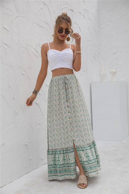 Womens Print Maxi Skirt See size chart under “more details” The Fashion Celestial