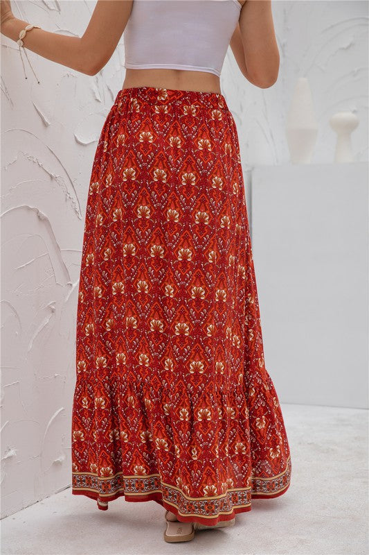 Womens Print Maxi Skirt See size chart under “more details” The Fashion Celestial