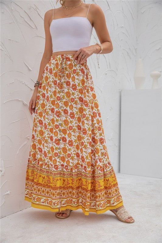 Womens Print Maxi Skirt See size chart under “more details” The Fashion Celestial