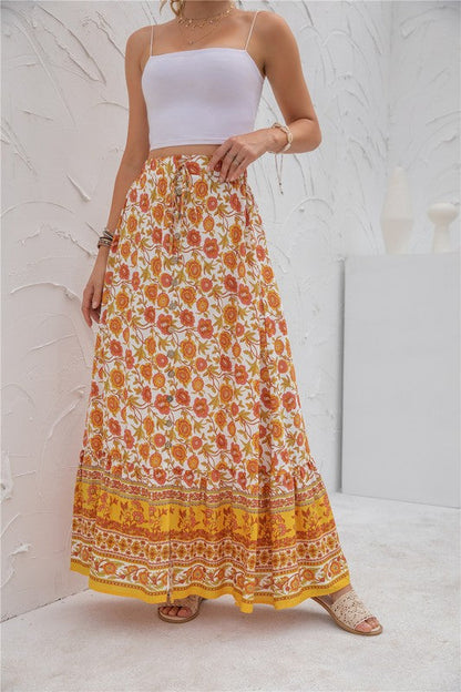 Womens Print Maxi Skirt See size chart under “more details” The Fashion Celestial