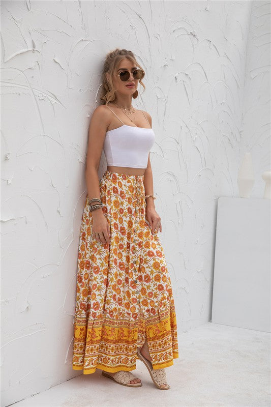 Womens Print Maxi Skirt See size chart under “more details” The Fashion Celestial