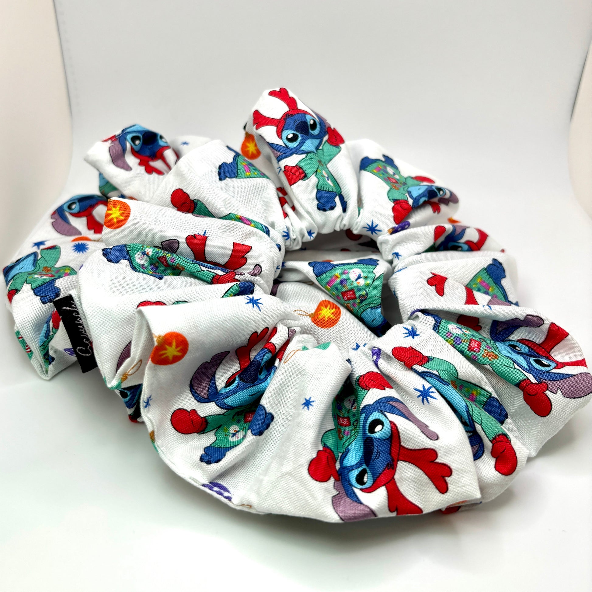 White Stitch Christmas Scrunchie Enchanted Scrunch