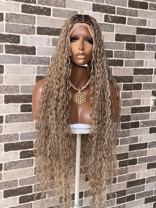 Bohemian Knotles custom color Full lace wig (Mix color ) Poshglad Braided Wigs