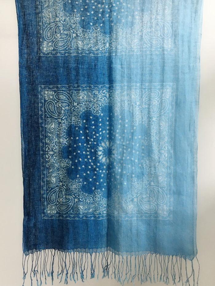 Artisanal 100% Linen Wax-Dyed Scarf LINTICO