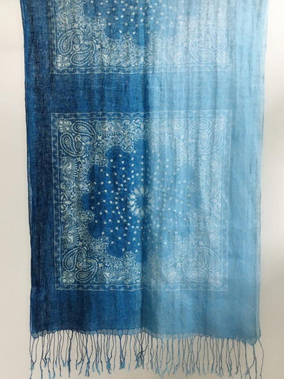 Artisanal 100% Linen Wax-Dyed Scarf LINTICO