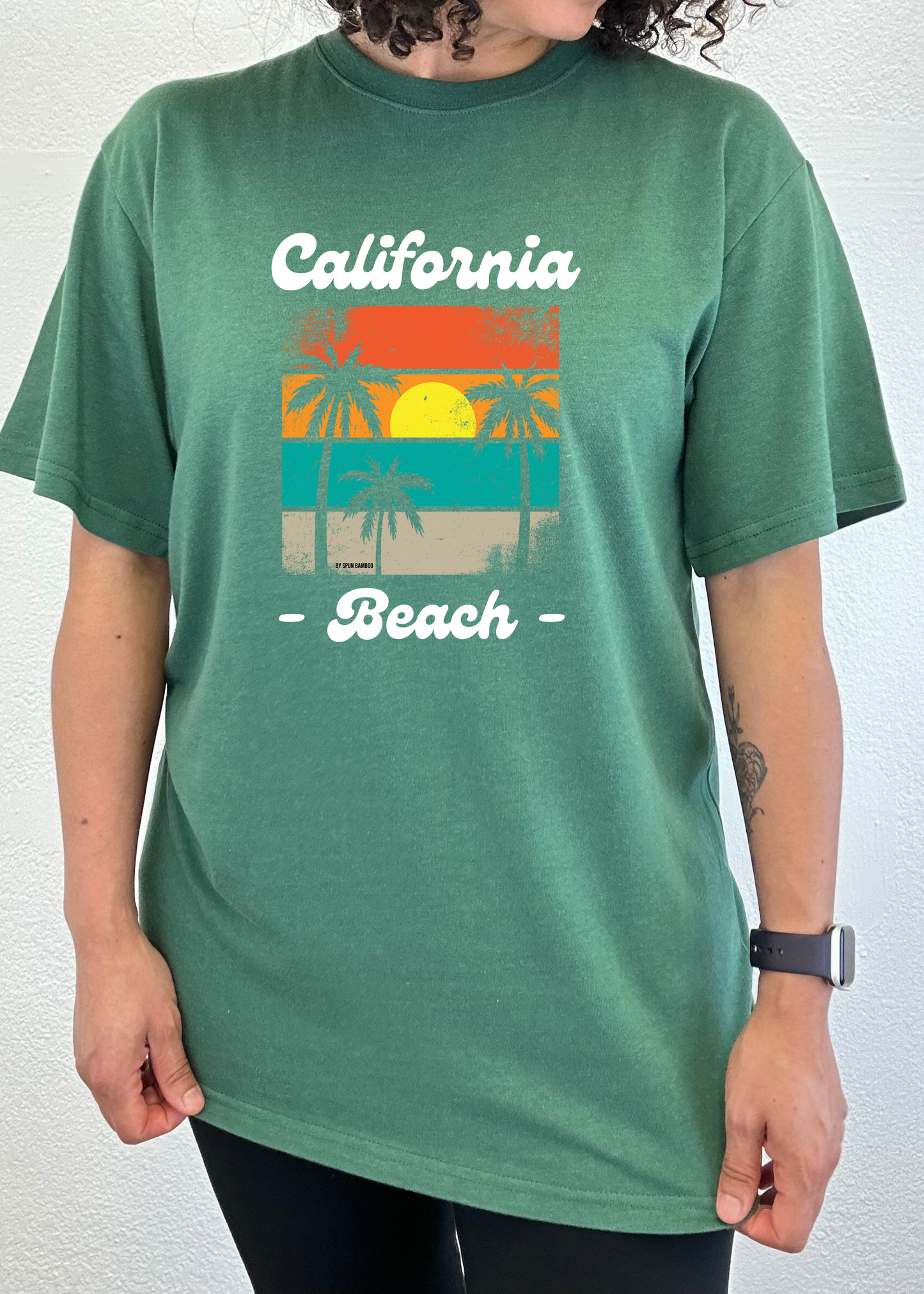 California Beach Unisex Bamboo Viscose/Organic Cotton Short Sleeve Graphic T-Shirt Spun Bamboo