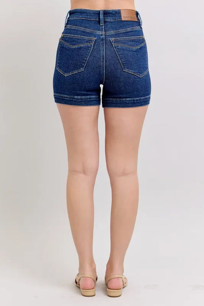 Judy Blue Full Size High Waist Tummy Control Denim Shorts Plus Size New Era Fashion LLc