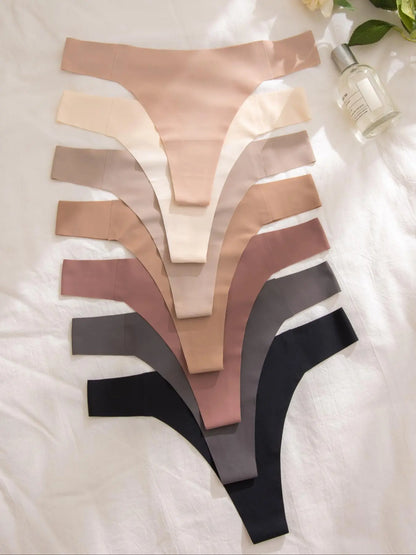 Women'S Plain Thong, Casual Seamless Panties, Lady Underwear for All Seasons, Summer Outfits 2024