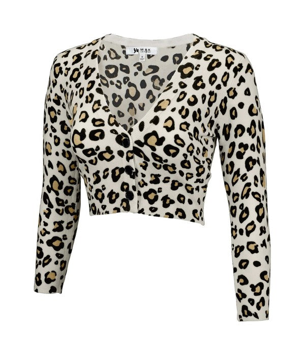 Cropped Bolero Leopard Print Sweater Cardigan Shop Style & More | Fresh Looks, Everyday Deals & Free Shipping
