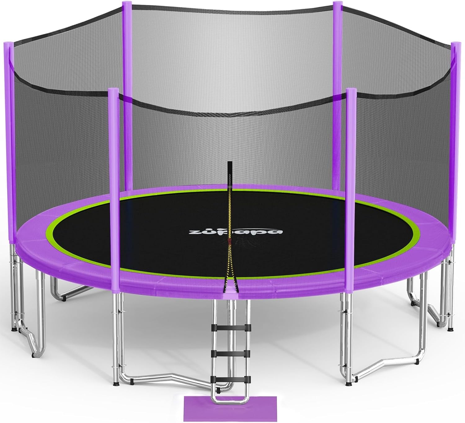 1500LBS Weight Capacity No-Gap Design 16 15 14 12FT Trampoline for Kids with Safety Enclosure Net Outdoor Backyards Trampolines with Non-Slip Ladder for Children Adults Family