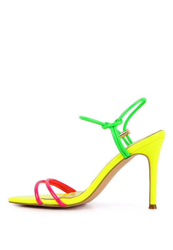 HIGH PORCH DRAWSTRING BAND HIGH HEELED SANDAL See size chart under “more details” The Fashion Celestial