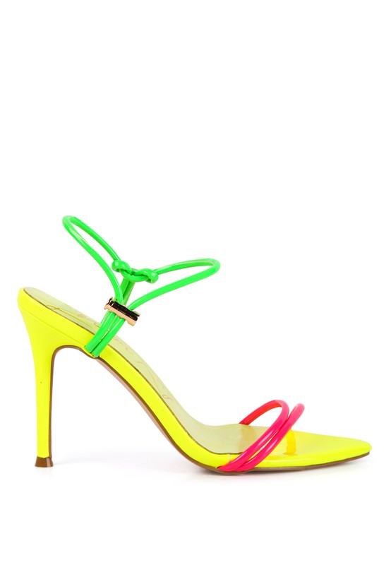 HIGH PORCH DRAWSTRING BAND HIGH HEELED SANDAL See size chart under “more details” The Fashion Celestial