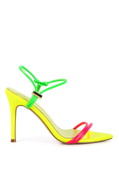 HIGH PORCH DRAWSTRING BAND HIGH HEELED SANDAL See size chart under “more details” The Fashion Celestial