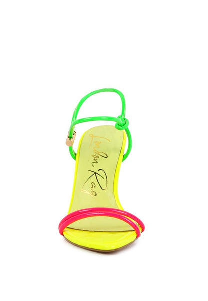 HIGH PORCH DRAWSTRING BAND HIGH HEELED SANDAL See size chart under “more details” The Fashion Celestial