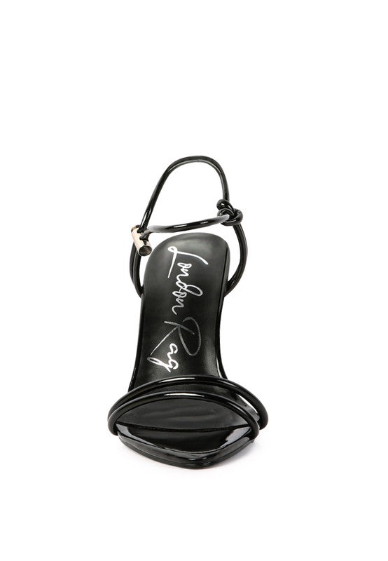 HIGH PORCH DRAWSTRING BAND HIGH HEELED SANDAL See size chart under “more details” The Fashion Celestial