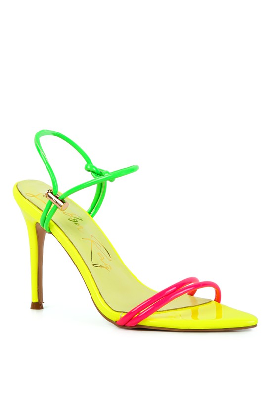 HIGH PORCH DRAWSTRING BAND HIGH HEELED SANDAL See size chart under “more details” The Fashion Celestial