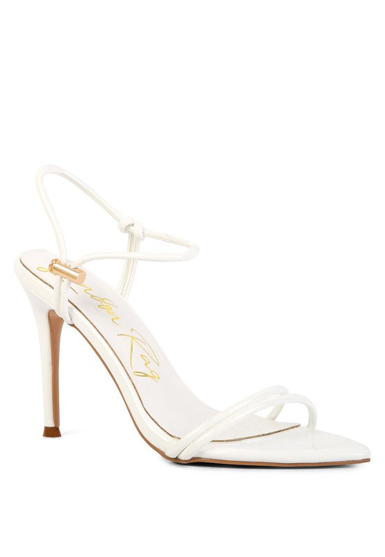 HIGH PORCH DRAWSTRING BAND HIGH HEELED SANDAL See size chart under “more details” The Fashion Celestial