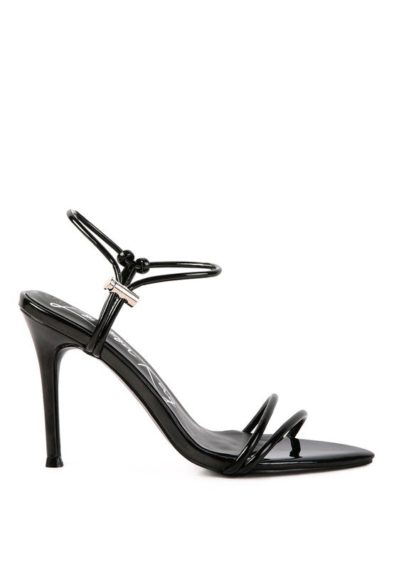 HIGH PORCH DRAWSTRING BAND HIGH HEELED SANDAL See size chart under “more details” The Fashion Celestial