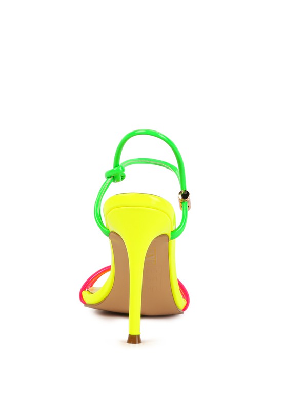 HIGH PORCH DRAWSTRING BAND HIGH HEELED SANDAL See size chart under “more details” The Fashion Celestial