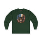 American Flag Skull Long Sleeve Tee The Devil's Pickle