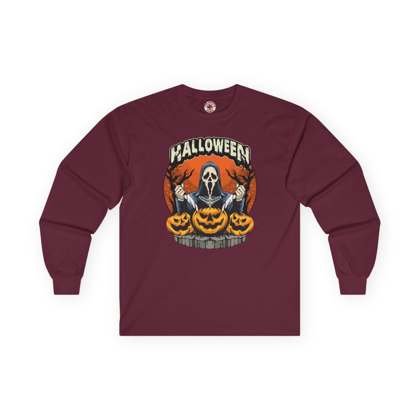 Screamer Killer Ghost Halloween Long Sleeve Tee The Devil's Pickle
