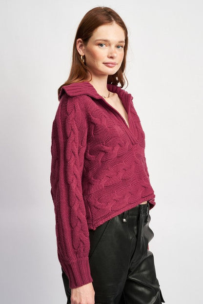 LONG SLEEVE COLLARED SWEATER Shop Style & More | Fresh Looks, Everyday Deals & Free Shipping