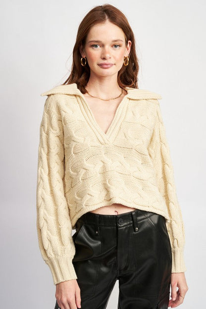 LONG SLEEVE COLLARED SWEATER Shop Style & More | Fresh Looks, Everyday Deals & Free Shipping