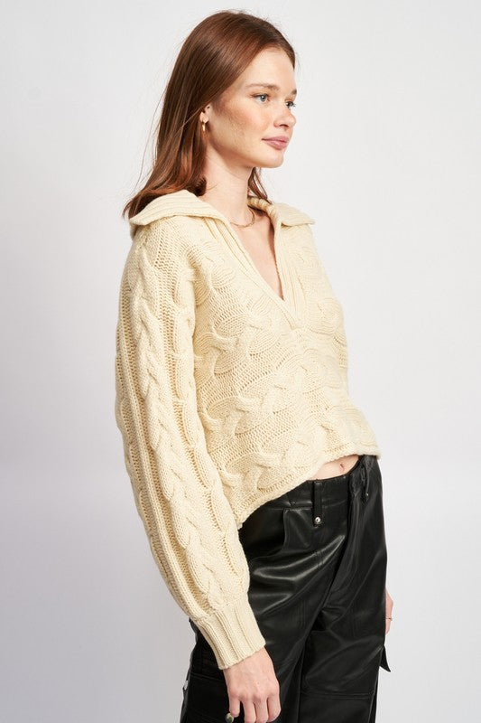 LONG SLEEVE COLLARED SWEATER Shop Style & More | Fresh Looks, Everyday Deals & Free Shipping