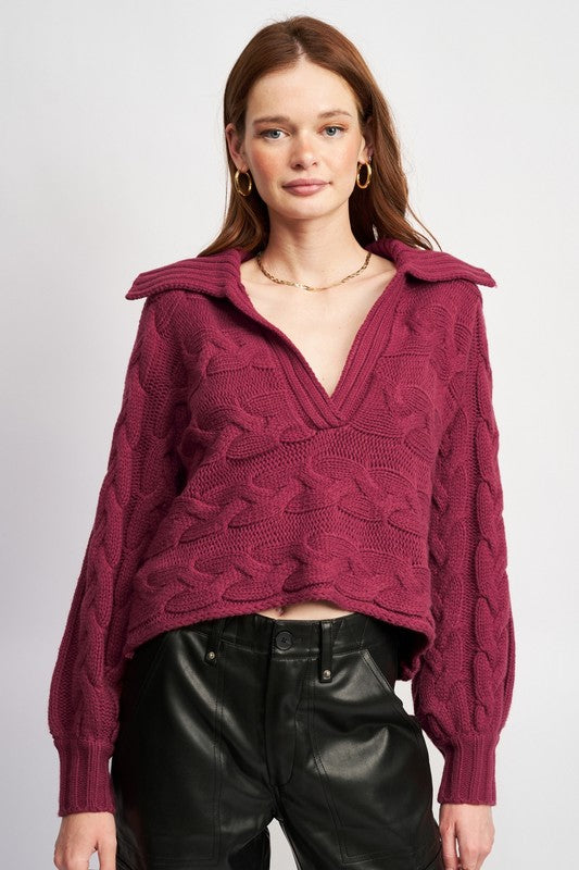LONG SLEEVE COLLARED SWEATER Shop Style & More | Fresh Looks, Everyday Deals & Free Shipping