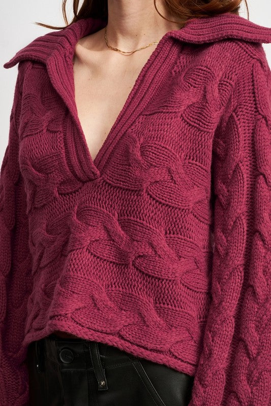 LONG SLEEVE COLLARED SWEATER Shop Style & More | Fresh Looks, Everyday Deals & Free Shipping