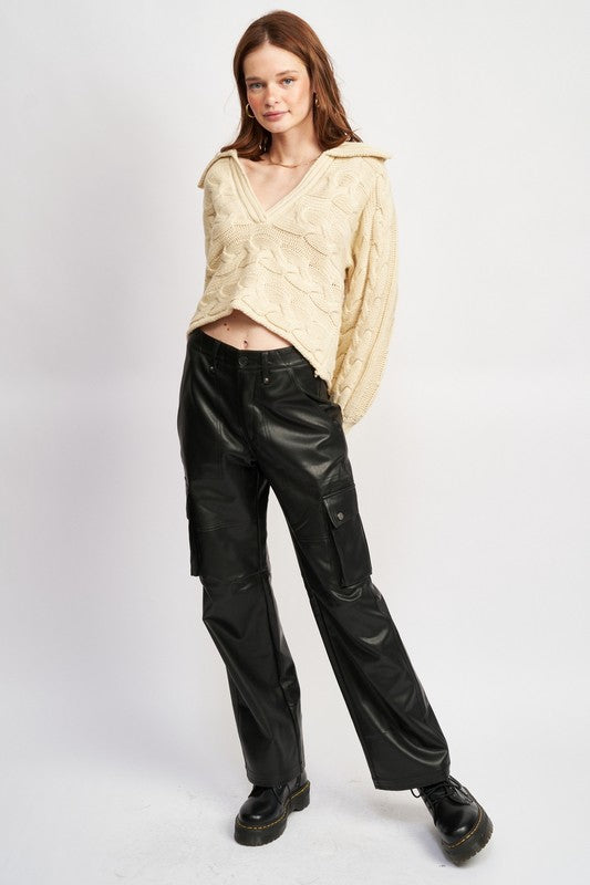 LONG SLEEVE COLLARED SWEATER Shop Style & More | Fresh Looks, Everyday Deals & Free Shipping
