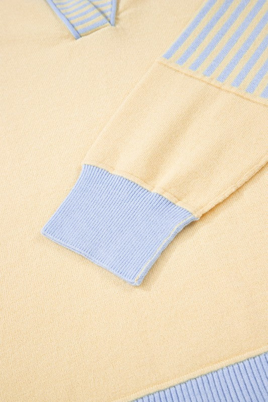 Stripe Colorblock Collared Drop Shoulder Sweater Shop Style & More | Fresh Looks, Everyday Deals & Free Shipping