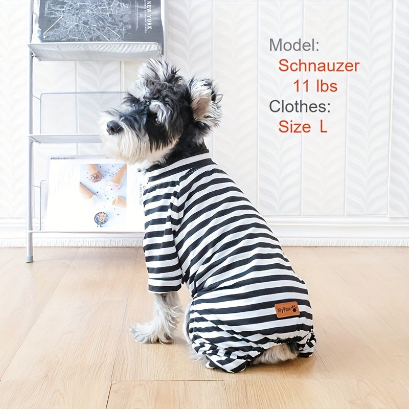 Striped Onesie Pajamas for Pet Dogs NovaCart