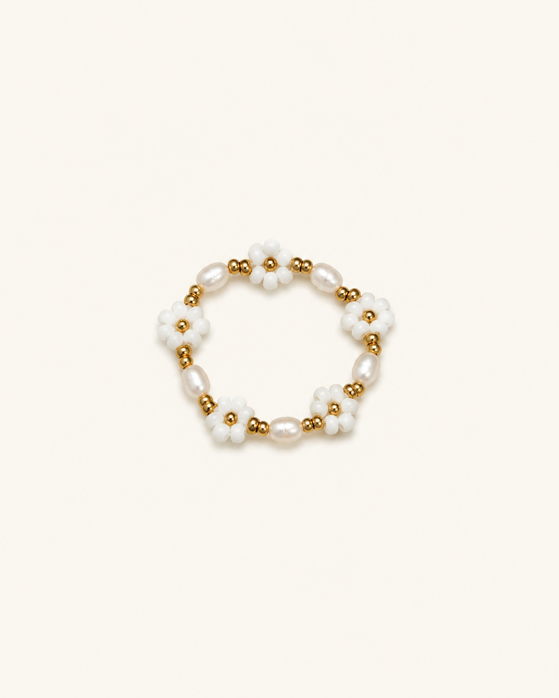 Freshwater Pearl and Flower Beaded Ring Village Thrive
