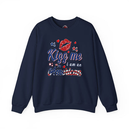 Kiss Me I Am An American Crewneck Sweatshirt The Devil's Pickle
