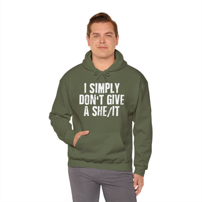 I Simply Don't Give A She/It Hooded Sweatshirt The Devil's Pickle
