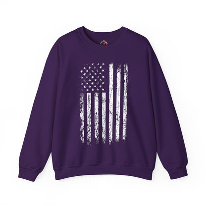 American Grunge Flag Crewneck Sweatshirt The Devil's Pickle