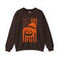 Pumpkin American Flag Crewneck Sweatshirt The Devil's Pickle