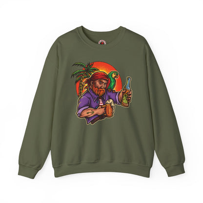 Sunset Pirate Beer Crewneck Sweatshirt The Devil's Pickle