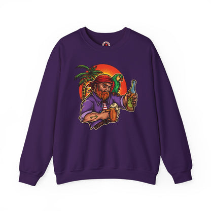 Sunset Pirate Beer Crewneck Sweatshirt The Devil's Pickle