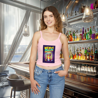 Will Work for Shots Womens Spaghetti Strap Tank Top Country in My Heart