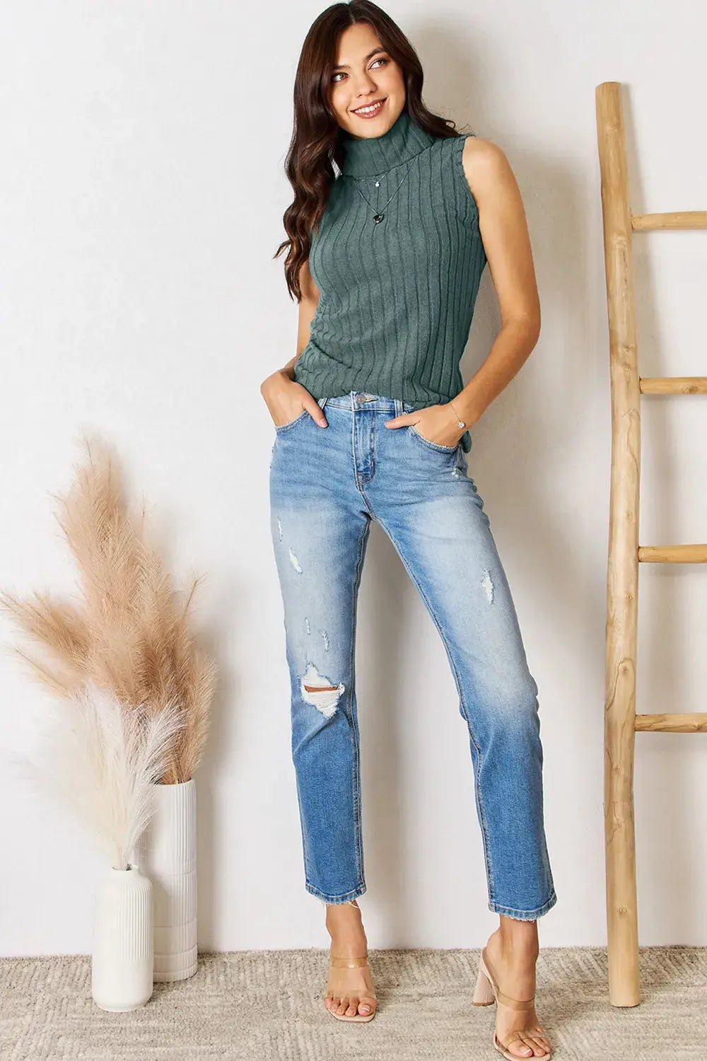Basic Bae Full Size Ribbed Turtleneck Tank New Era Fashion LLc