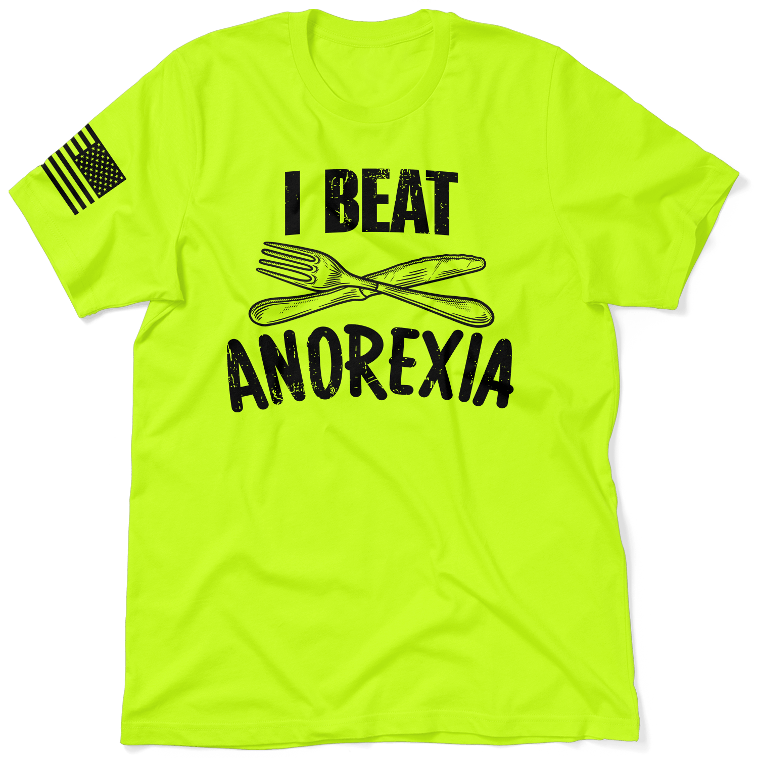 Beat Anorexia - Safety Yellow T-Shirt Armed American Supply