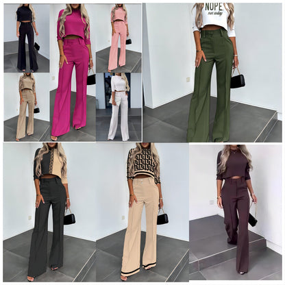 Cute Style Fresh Sweet Women's Clothing Nine-quarter Sleeve Fashion Casual Set See size chart under “more details” The Fashion Celestial