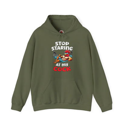Stop Staring at My Cock Hooded Sweatshirt The Devil's Pickle